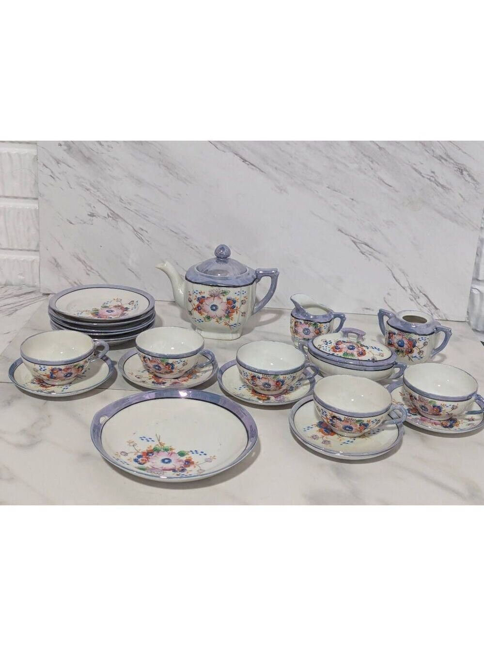 No Brand Made In Japan 23-Piece Child Tea Set Floral Design
